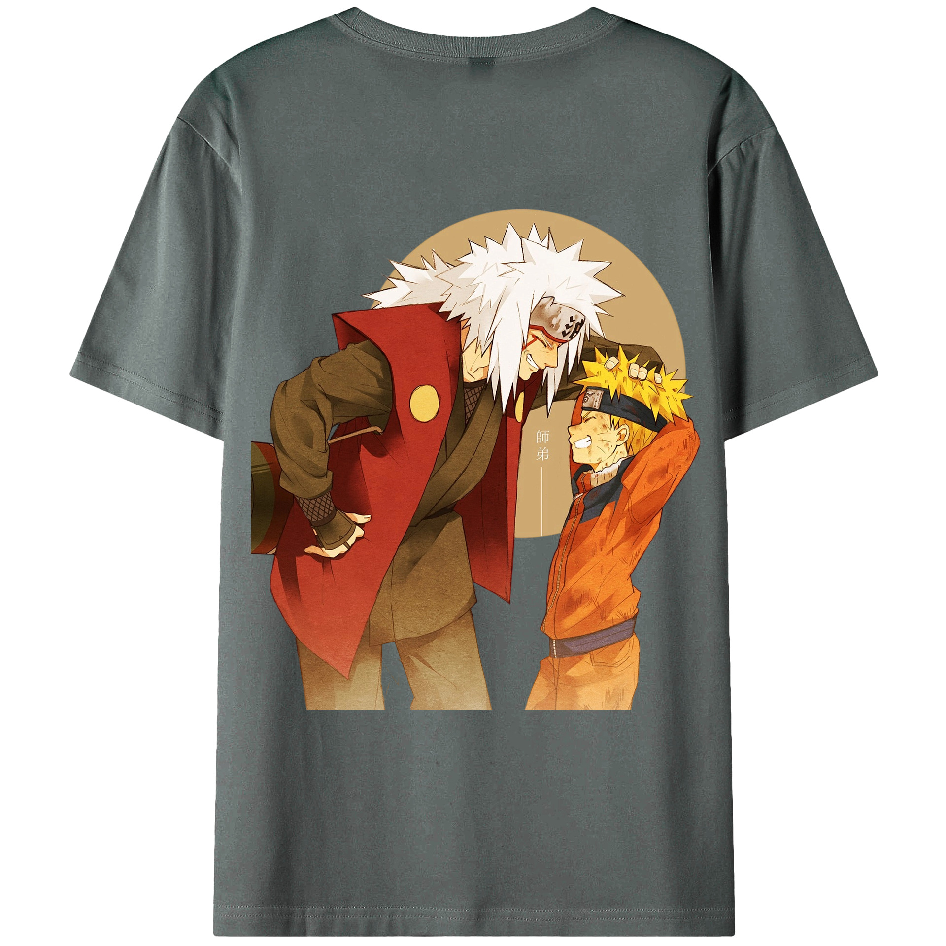 （画像用） NARUTO -ナルト- 自来也（じらいや） Jiraiya 綿100％ メンズ半袖Tシャツ（バックプリント） 通気性